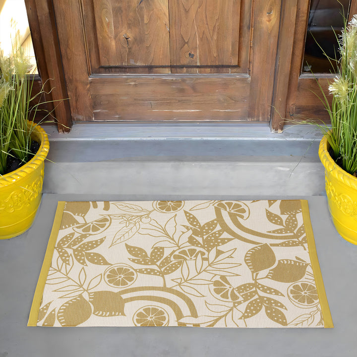 Dekorativer Jacquard‑Tischläufer mit floraler Webstruktur und verstärkter Kante