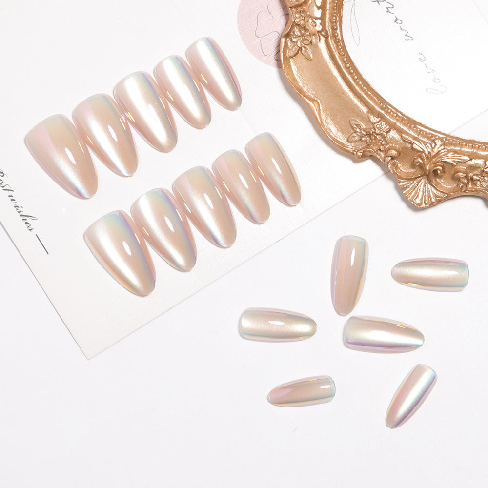 Iridescent Glossy Press-On Nail Set Karnz