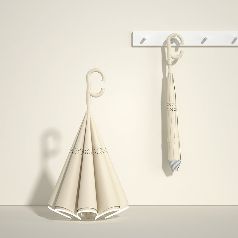 Damen innovativer Mini-Faltschirm mit ergonomischem Handgriff Karnz