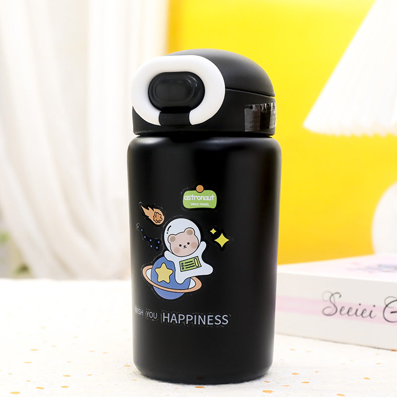 Damen Isolierte Trinkflasche mit praktischem Druckverschluss und Tiermotiv Karnz