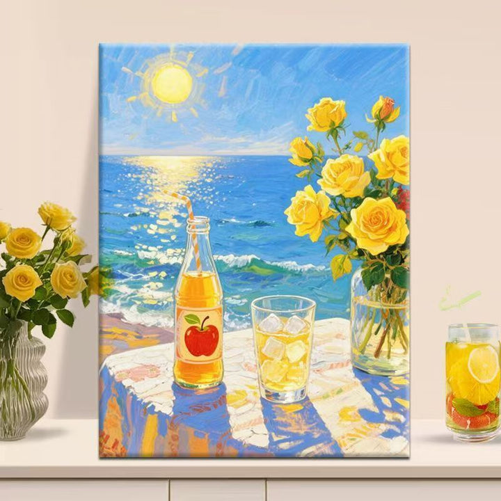 Lebhaftes strandthemen Canvas Kunst Karnz