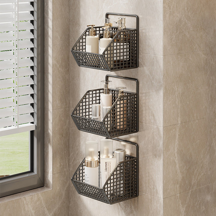 Wandmontierter Dual-Tier Gitter-Mesh Badezimmer Duschcaddy mit abtropfbaren Körben