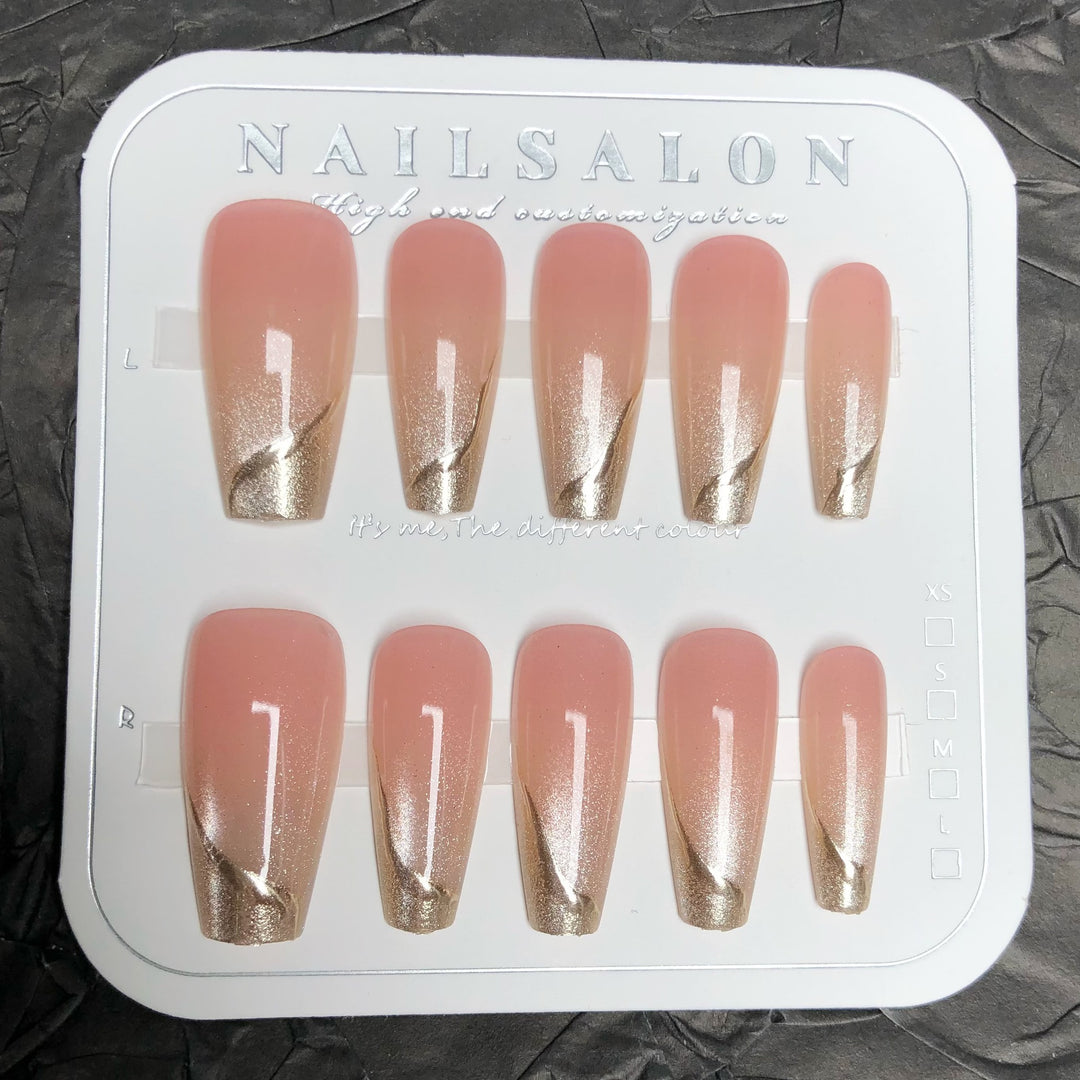 Elegantes Glänzendes Press-On Nagelset