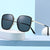 Damen quadratische Sonnenbrille mit luxuriösem Metallrahmen und UV-Schutz Karnz