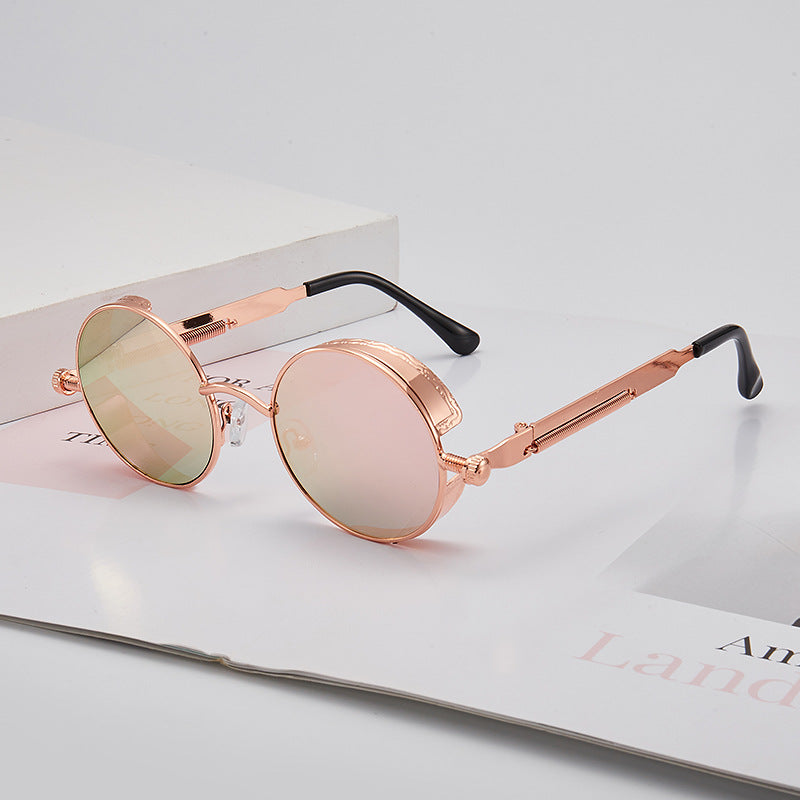 Damen Retro-inspirierte runde Sonnenbrille mit speziellen Gläsern Karnz