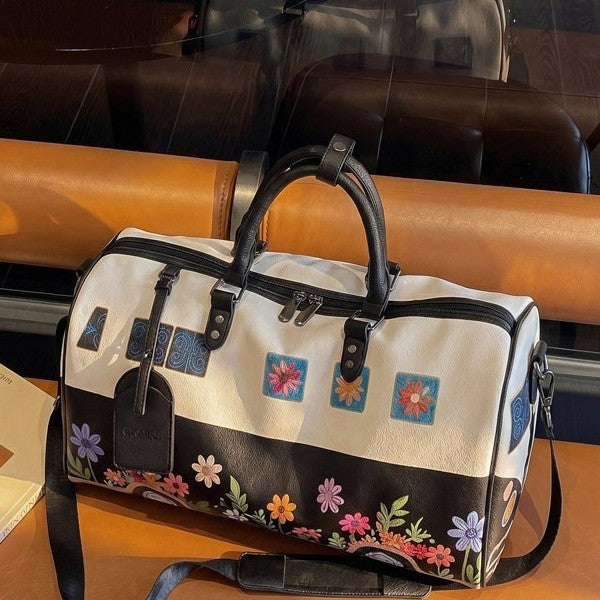 Blumen Canvas Wochenend-Duffel Tasche