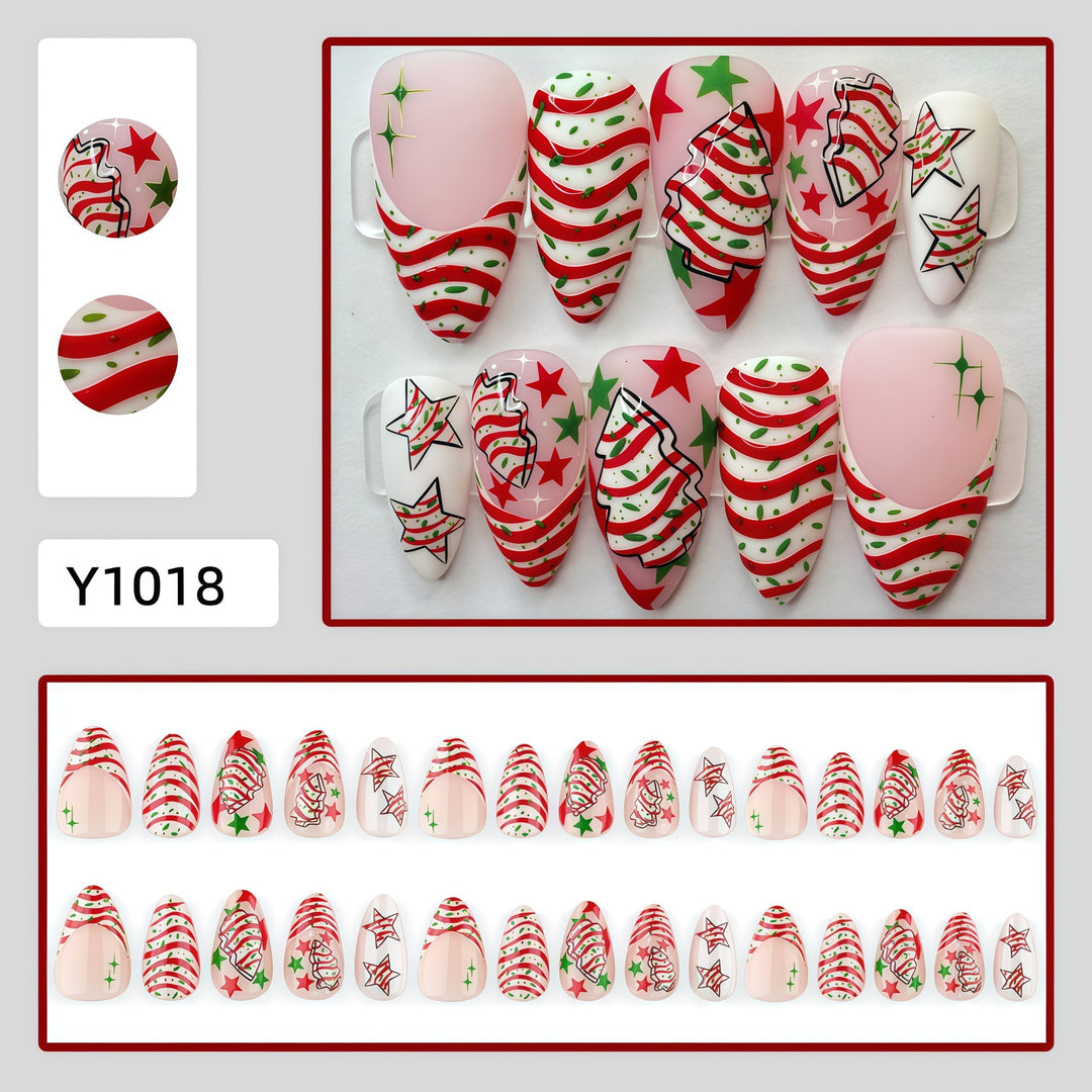 Festliche Kunstnägel mit Weihnachtsmotiven Karnz