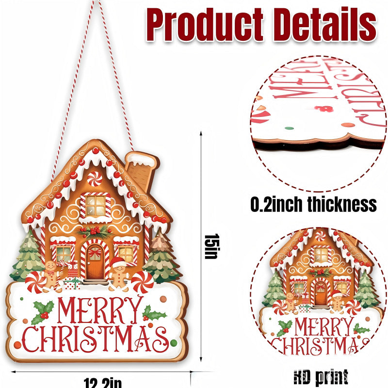Dekoratives Holzschild mit Wintermotiven Karnz