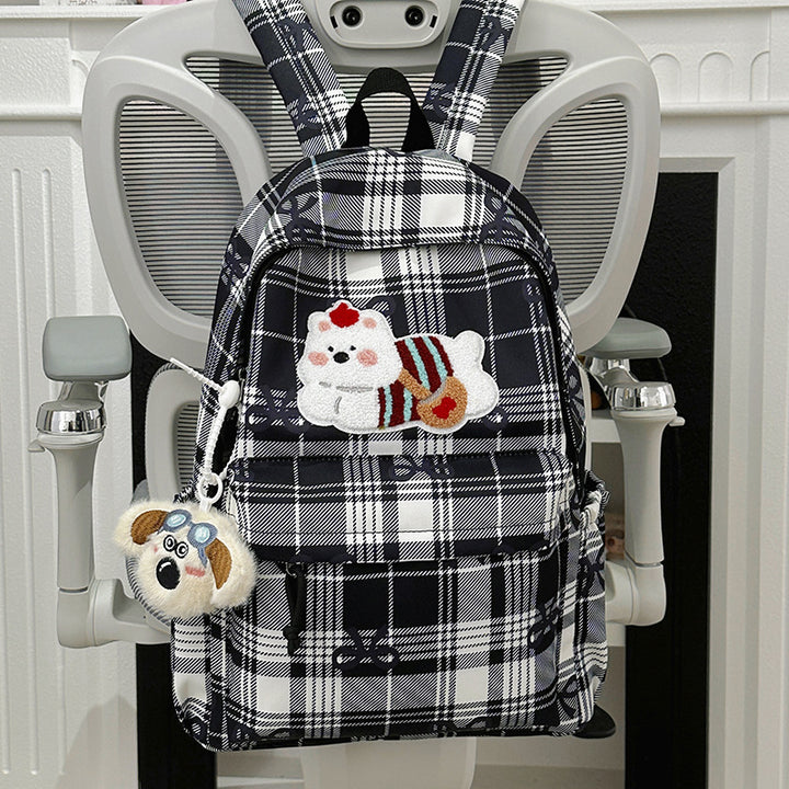 Niedlicher Cartoon-Themen Karierte Rucksack