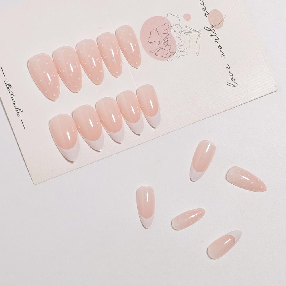 Künstlerisches French Tip Press-On Nagelset Karnz