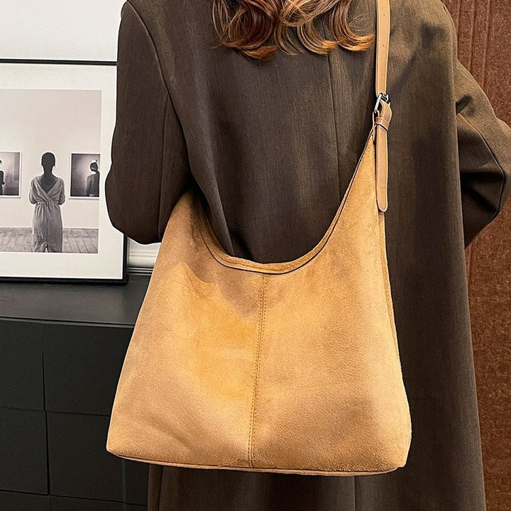 Weiches Wildleder Hobo Schultertasche Karnz