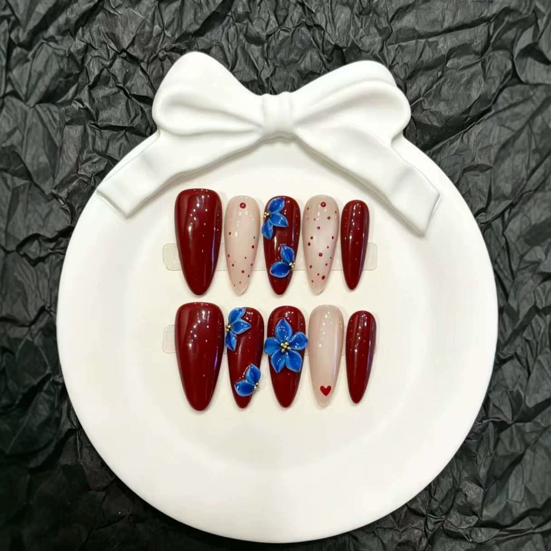 Elegantes florales Press-On-Nagelkunst-Set  1791773944
