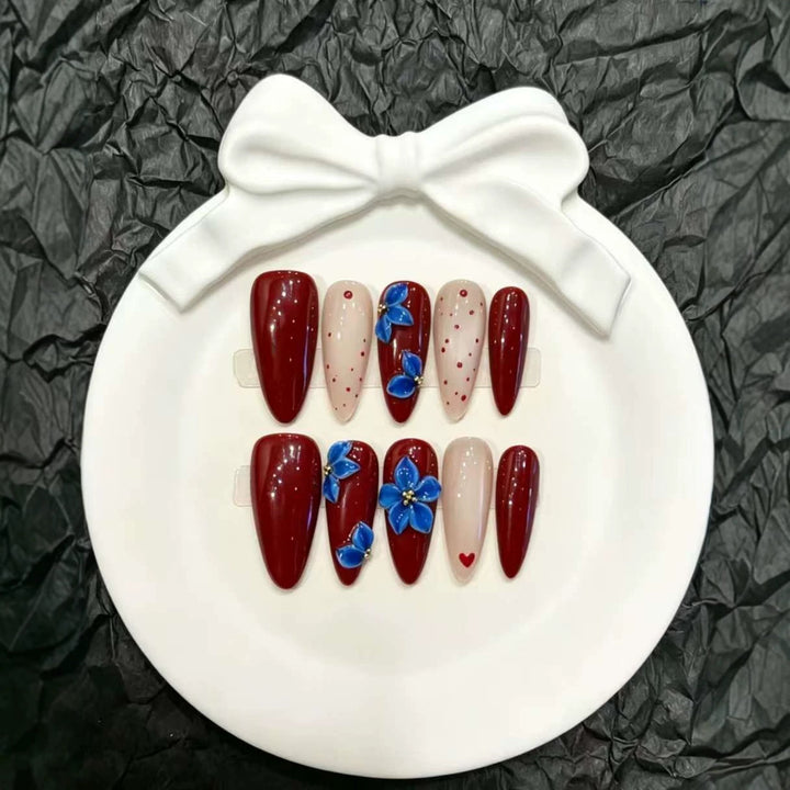 Elegantes florales Press-On-Nagelkunst-Set  1791773944