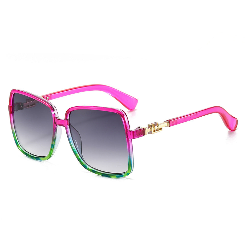 Damen Sonnenbrille mit großem Rahmen und Farbverlauf Karnz