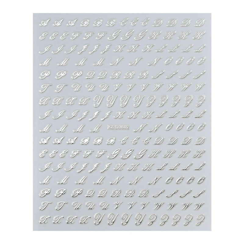 Dekorative Alphabet Nagelkunst Aufkleber
