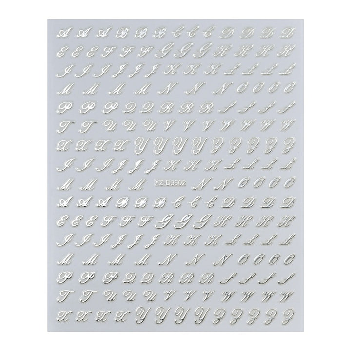 Dekorative Alphabet Nagelkunst Aufkleber