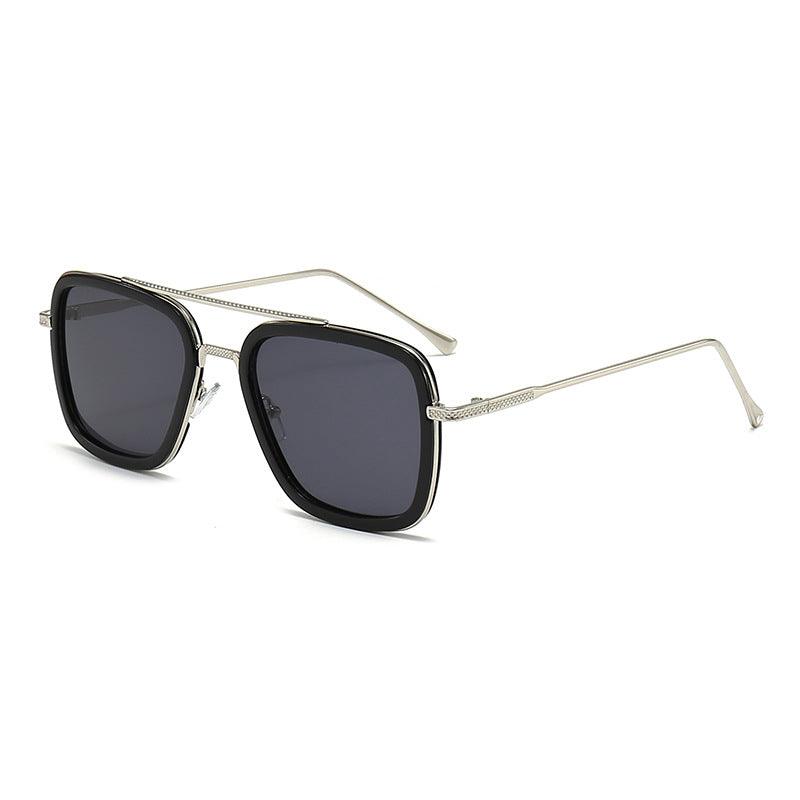 Damen modische quadratische Sonnenbrille mit metallischen Details Karnz