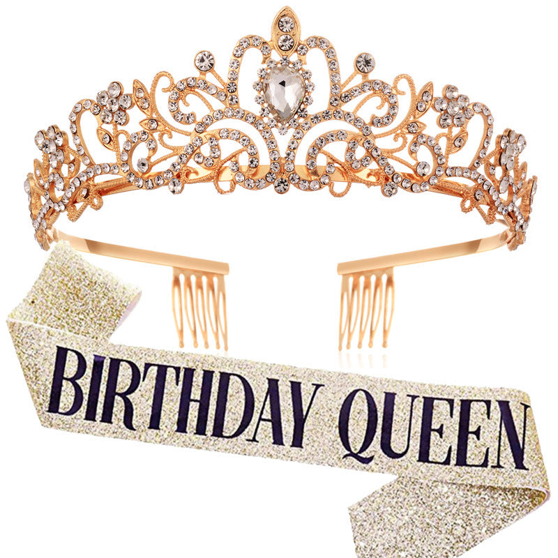 Damen Festliche Tiara mit schimmernden Strasssteinen Karnz