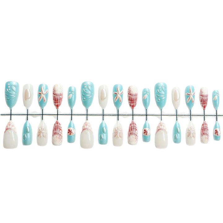 Küsten-Themen Press-On Nagelkunst Set Karnz