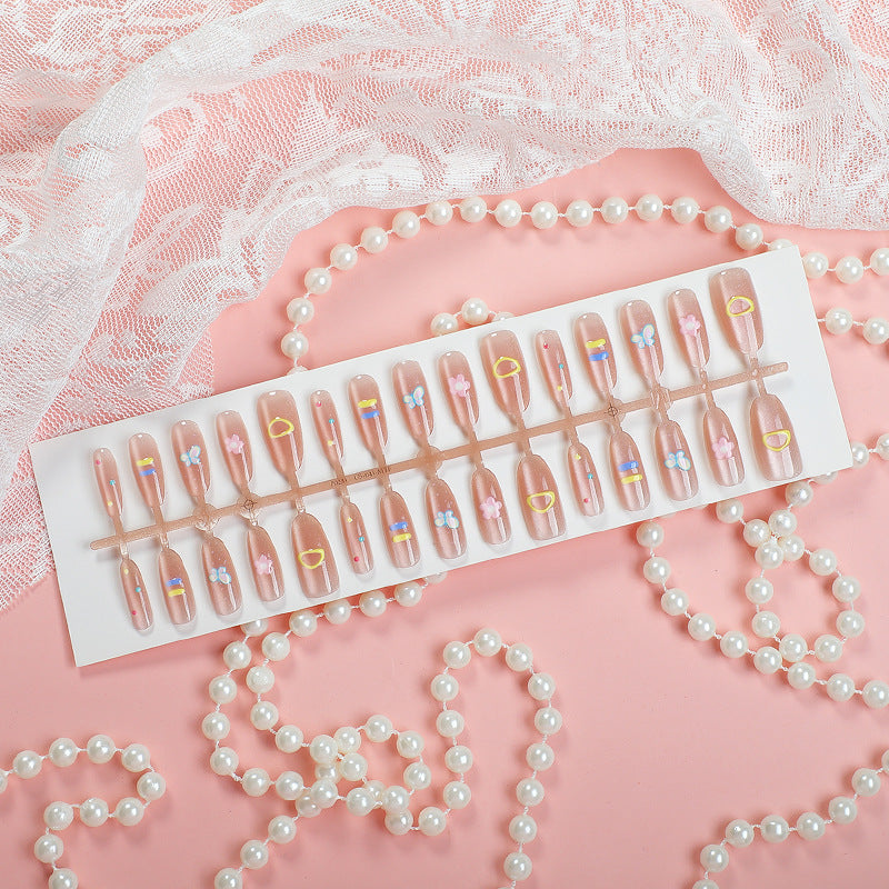 Kreatives Florales Kunst Press-On Nagel Set