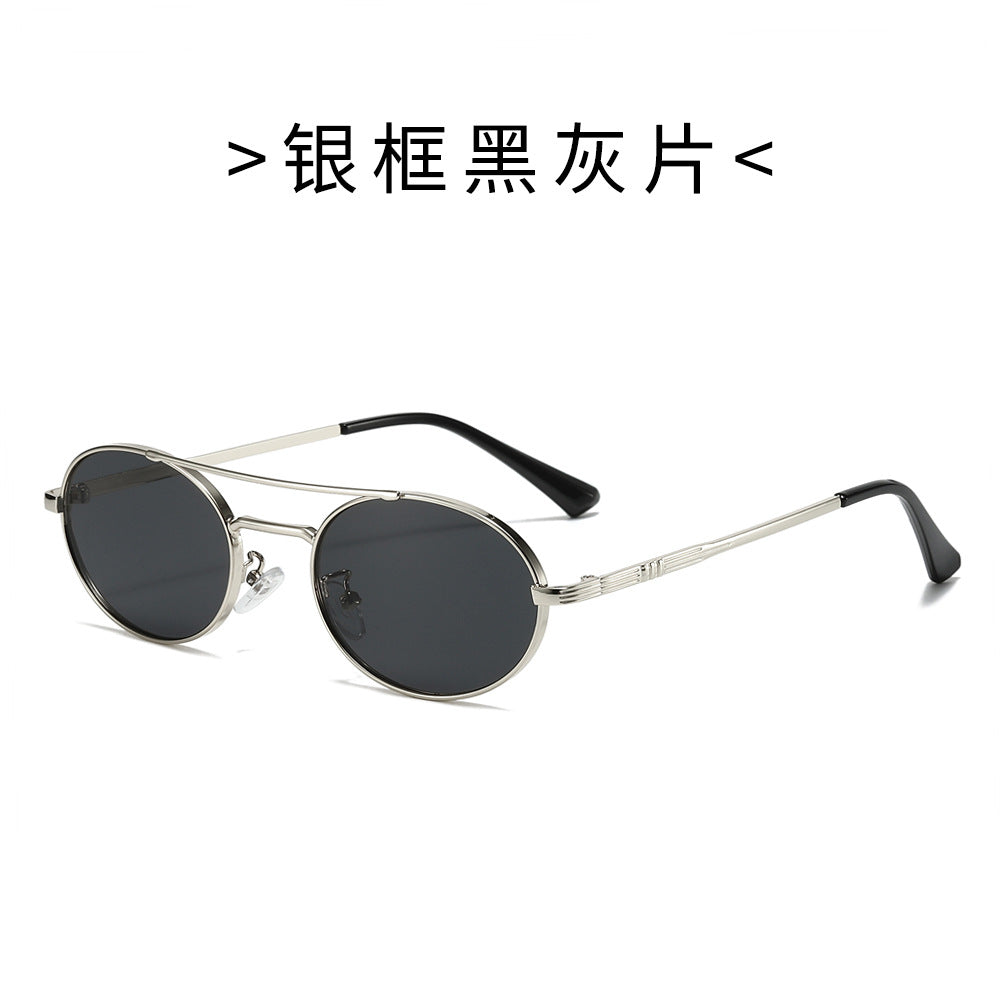 Damen Modische Oval-Sonnenbrille im minimalistischem Design Karnz
