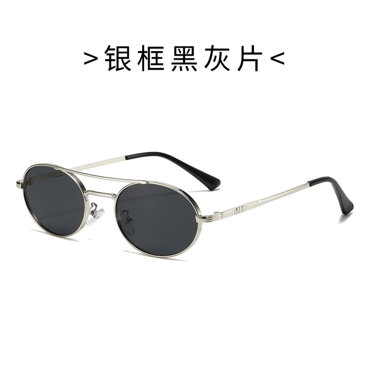 Damen Modische Oval-Sonnenbrille im minimalistischem Design Karnz