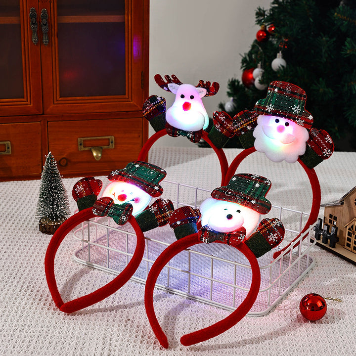LED Leuchtender Weihnachts-Haarreifen mit Rentier-Motiv Karnz