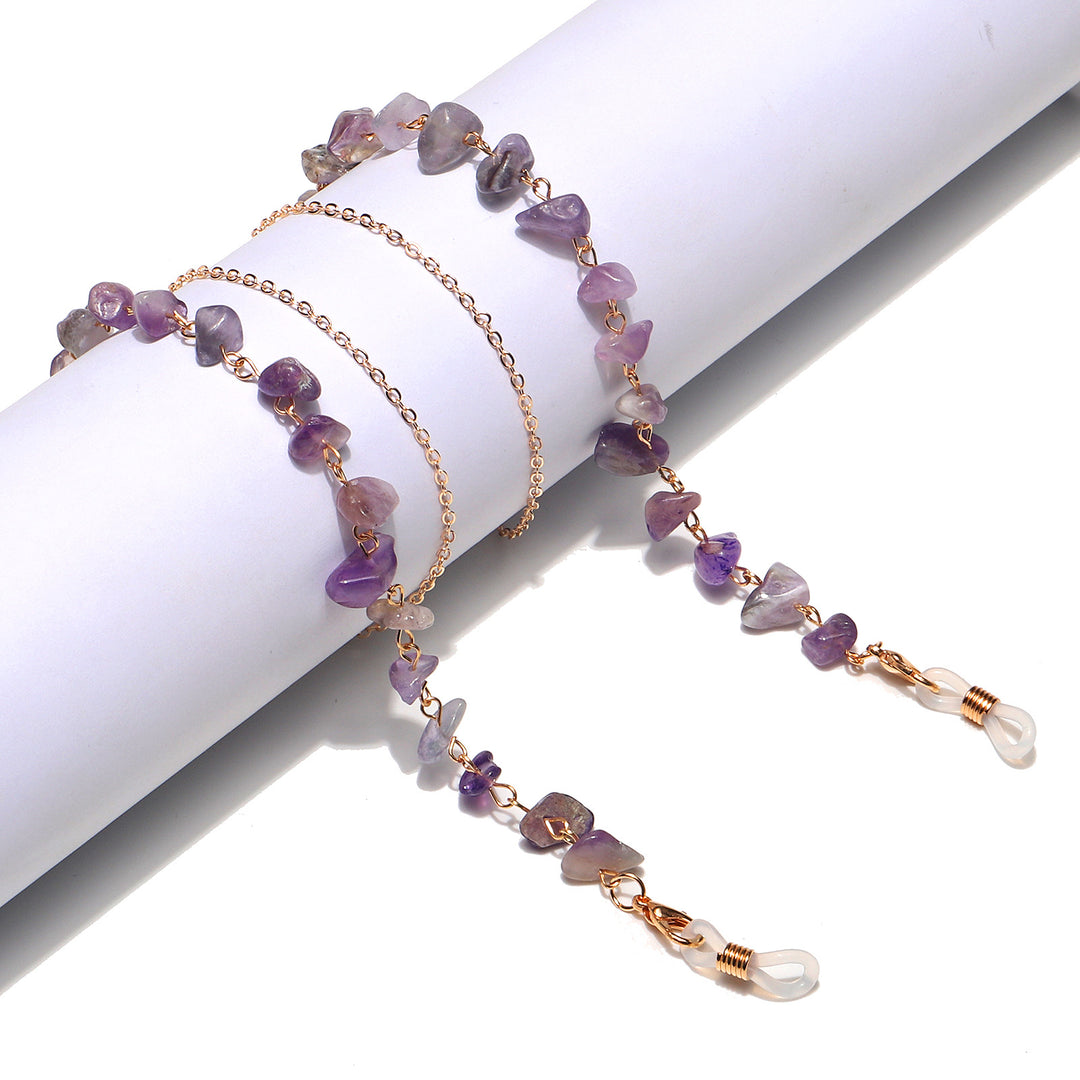 Natürliche Amethyst-Kristall-Brillenketten Karnz