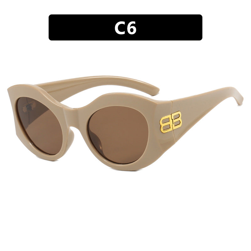 Damen stilvolle Cat-Eye Sonnenbrille mit hochglänzendem Design und schützenden Gläsern Karnz