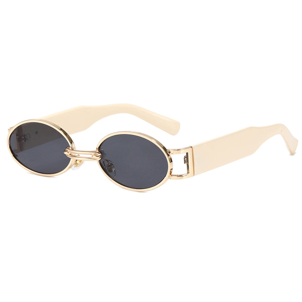 Damen modische Sonnenbrille im ovalen Design Karnz