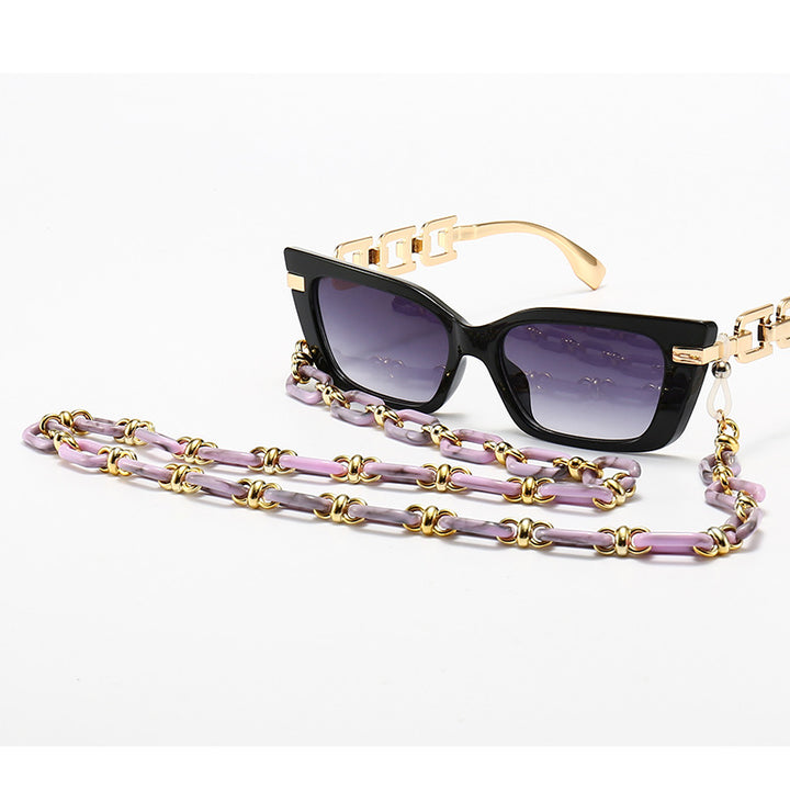 Fashion Cat-Eye Sonnenbrille mit eleganter Kette Karnz