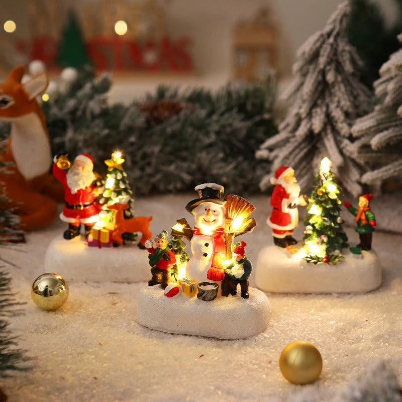 Beleuchtete Weihnachtsfigur mit Weihnachtsbaum Karnz