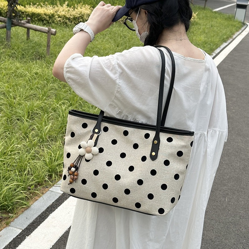 Stylische gepunktete Canvas-Tote-Tasche