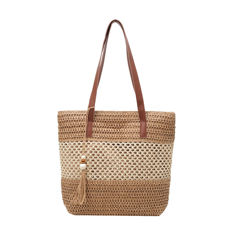 Stylische Gewebte Strohtasche für den Strand