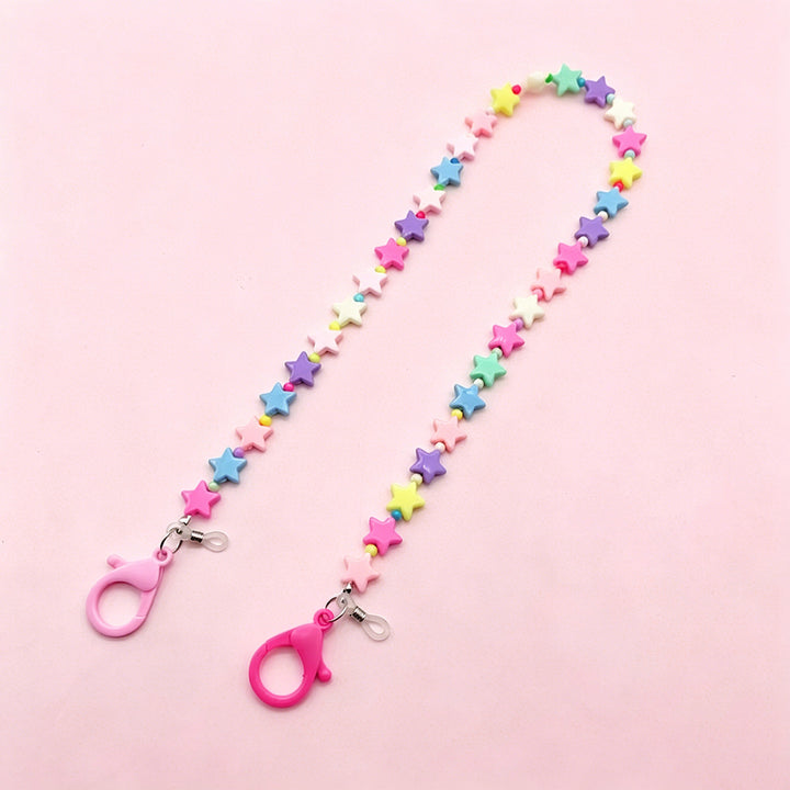 Bunte herzförmige Perlen Brille Kette Karnz