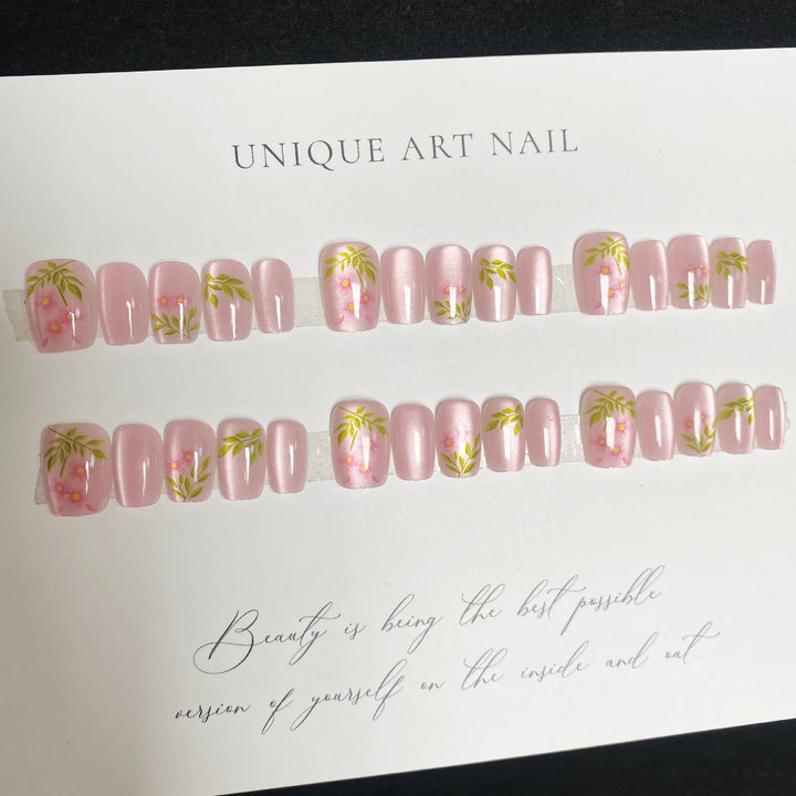 Dekorative Blumenmuster Press-On Nagelset