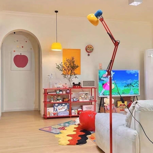Verstellbare moderne Stehlampe mit buntem Design