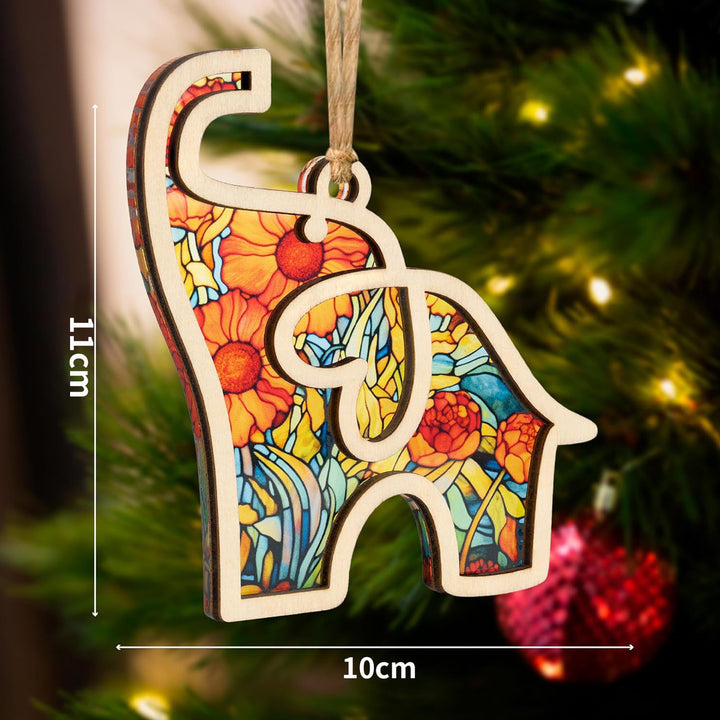 Künstlerisches Holz-Elefant Ornament