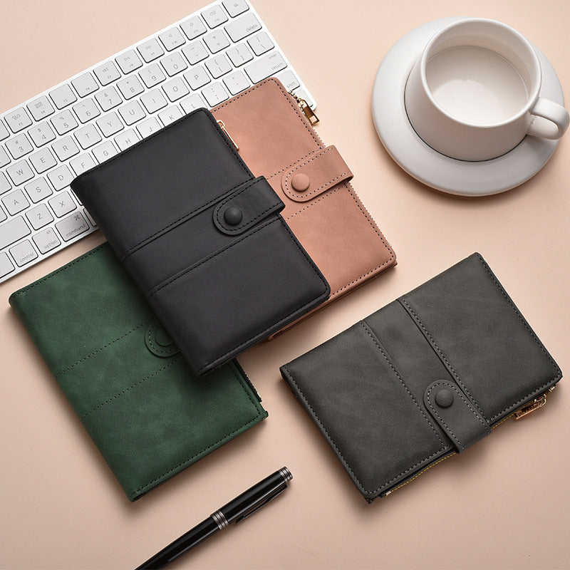 Premium Leder Reißverschluss Journal Organizer Karnz
