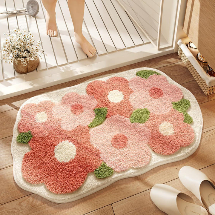 Blumenmuster Badematte