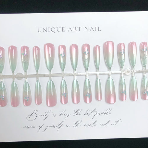 Elegante Blumen Ombre Press-On Nagelset