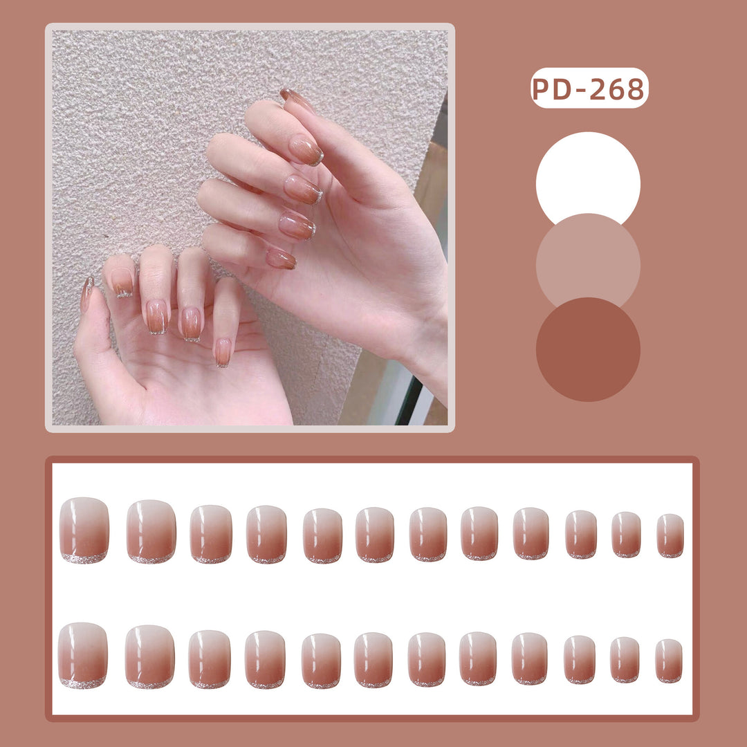 Stylisches Press-On Nagelset mit elegantem Ombre-Design Karnz