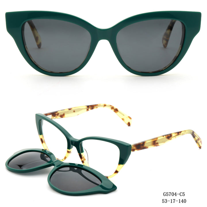 Damen Cat-Eye Sonnenbrille mit abnehmbaren Gläsern Karnz