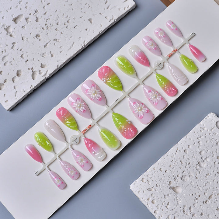 Dekorative Floral Artisan Press-On Nägel Karnz