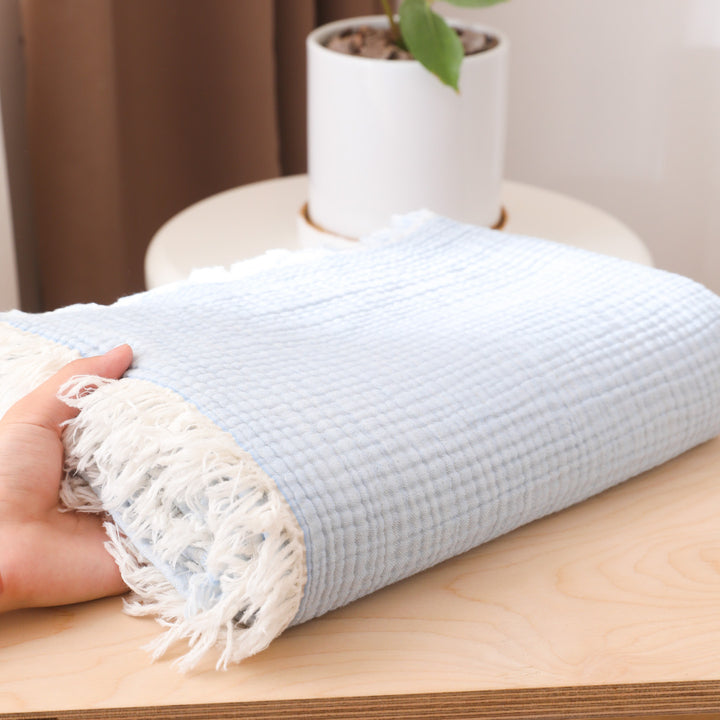 Damen moderne und stilvolle Waffelstruktur Plaid Decke Karnz