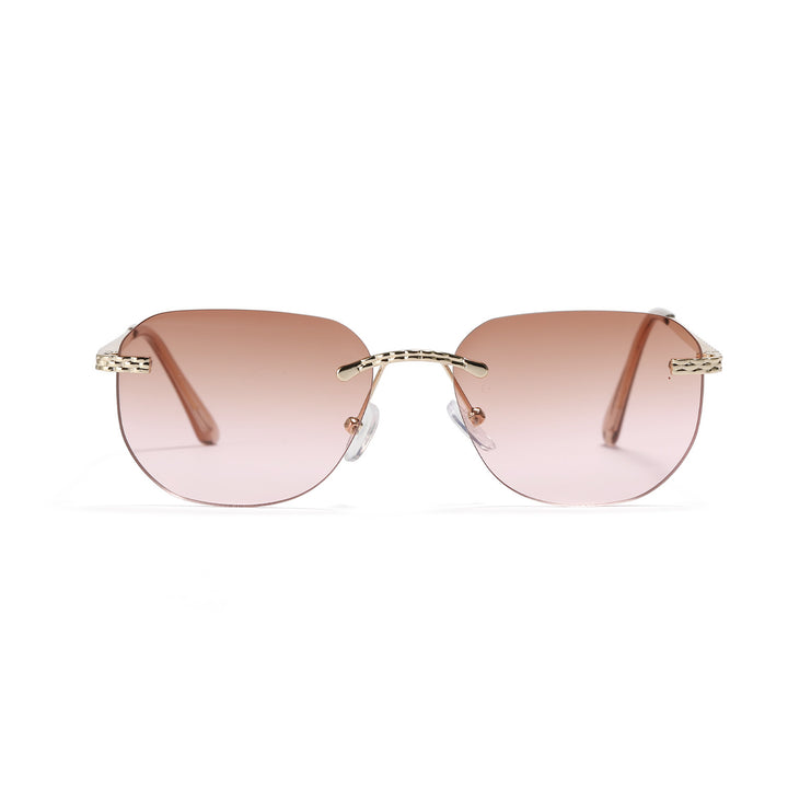 Damen lässige Oversized-Sonnenbrille mit elegantem Metallrahmen Karnz