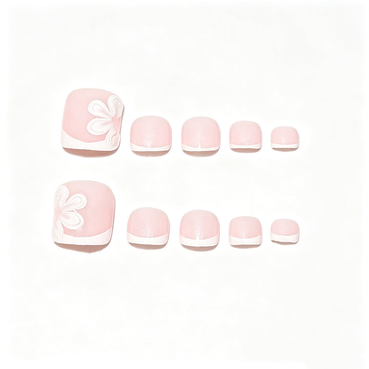 Elegantes French Tip Pediküre Set Karnz