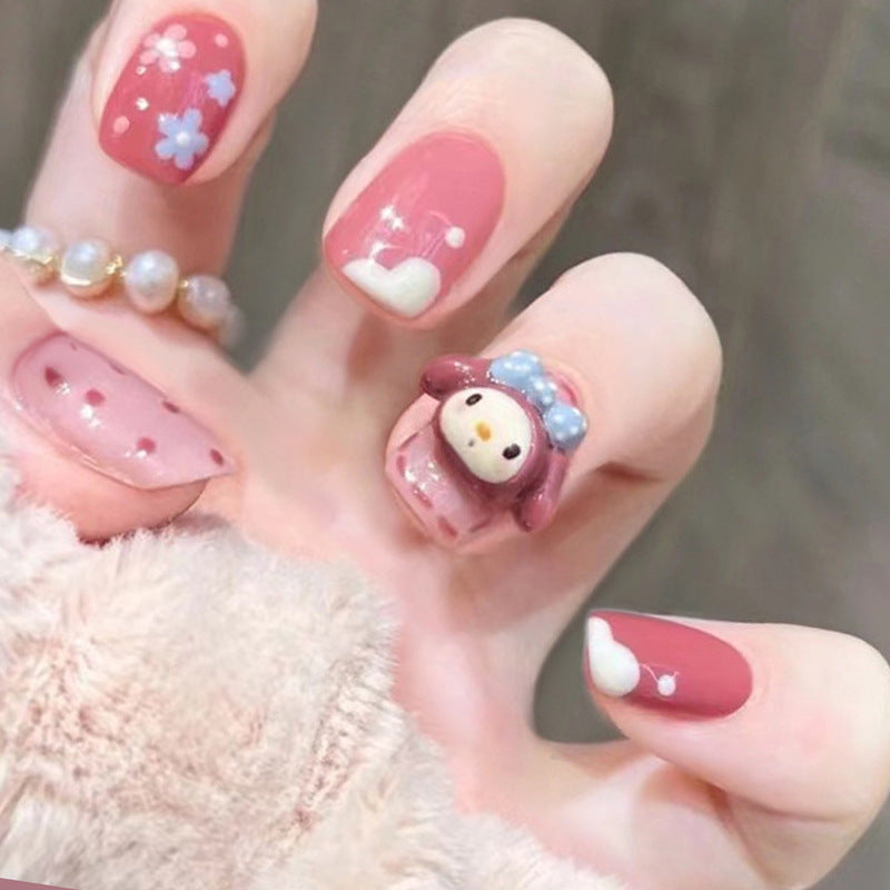 Niedliche Charakter-Themen Press-On Nagelkunst