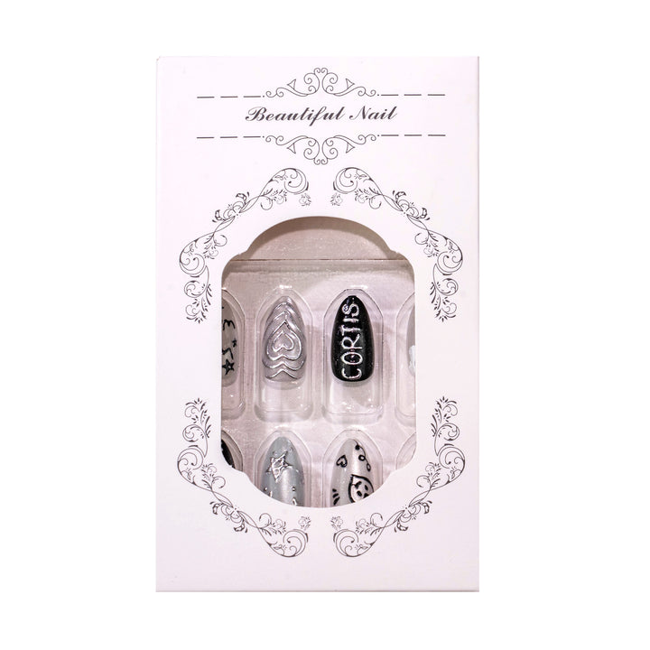 Künstlerisch gemusterter Press-On Nagelset
