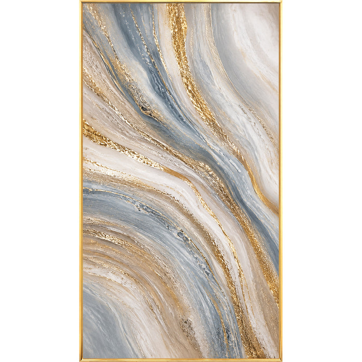 Elegante goldene Marmor gerahmte Leinwand Wandkunst